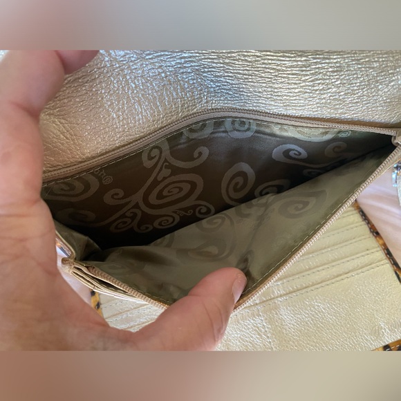 Brighton Leopard Patent Leather Envelope Cell Phone Organize Crossbody Clutch - Picture 10 of 15